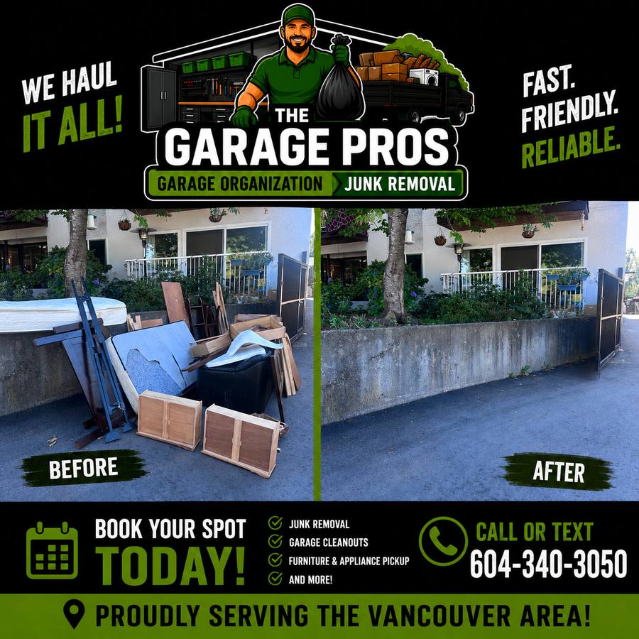 Before and after junk removal job