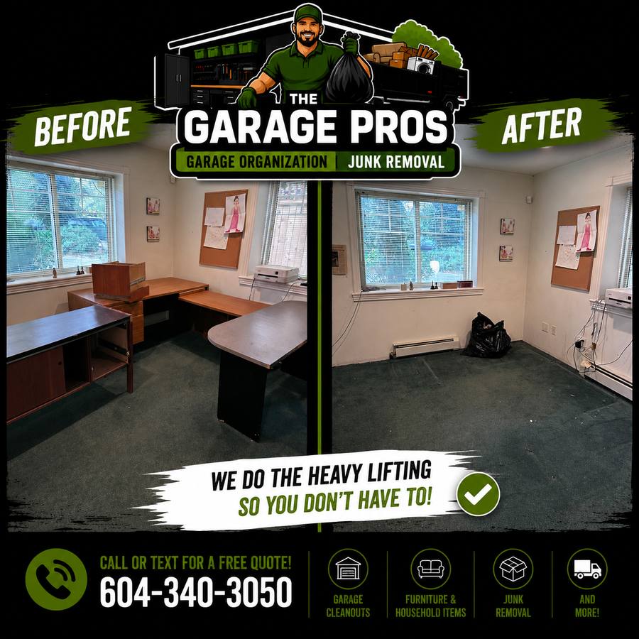 Before and after junk removal job