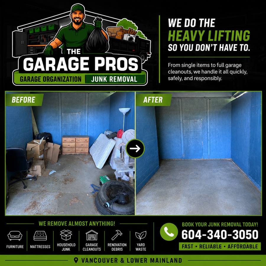 Before and after junk removal job
